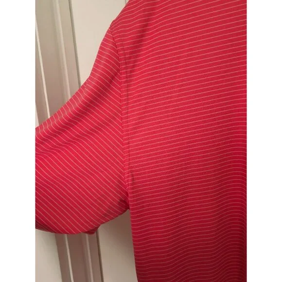 Greg Norman Men’s XL Red Striped Play Dry Polo Shirt - Picture 8 of 8